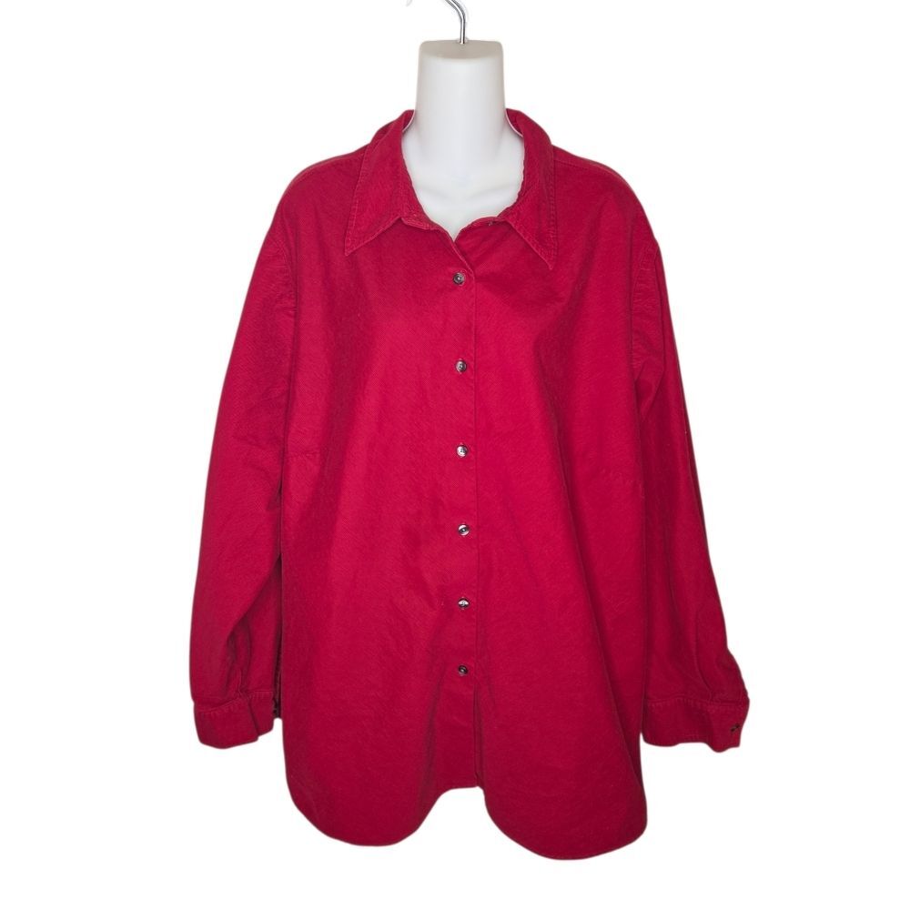 Eddie Bauer Vintage Red Corduroy Blouse Shacket Jacket, Size 4X